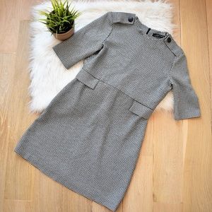 Zara Houndstooth Black and White Dress